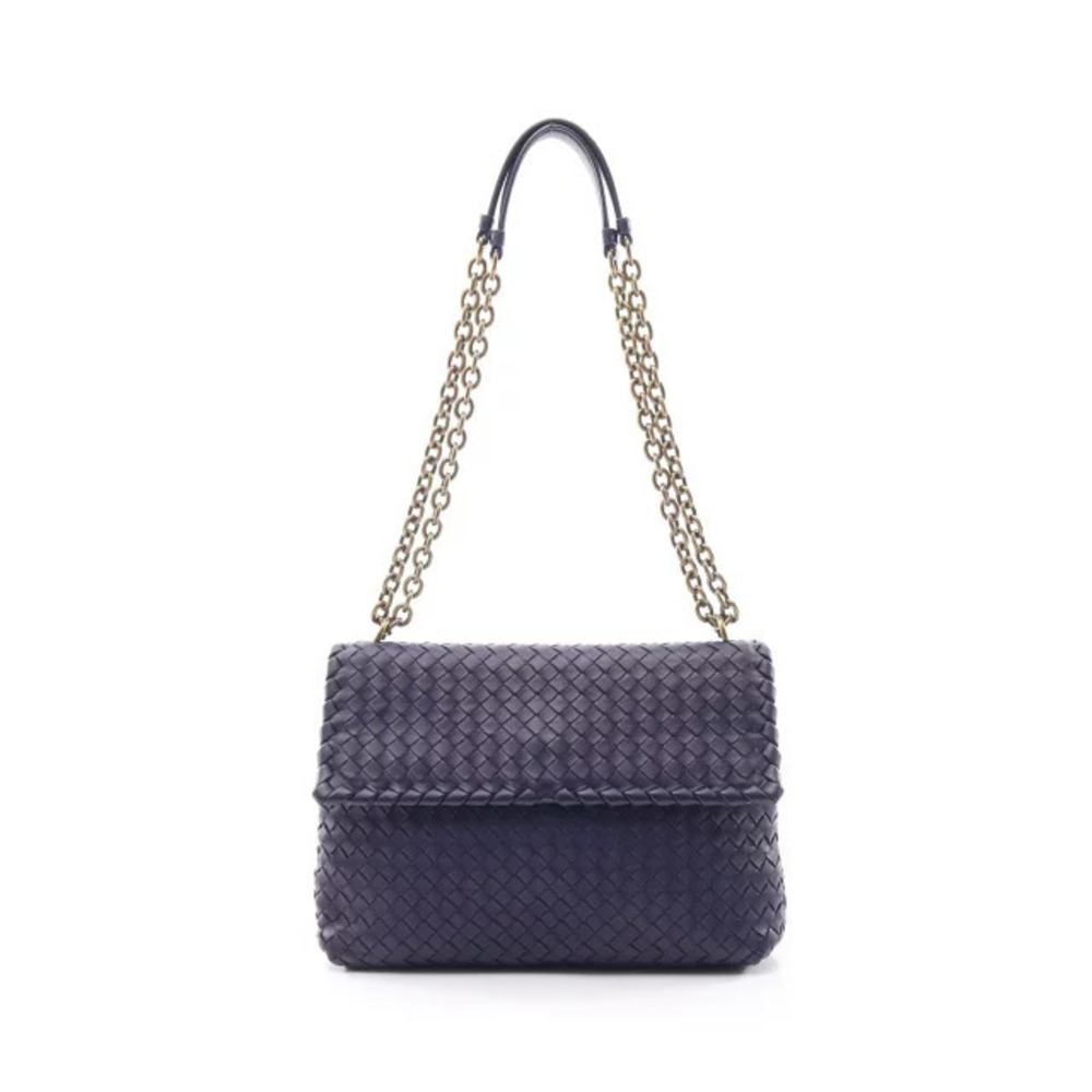 Bottega Veneta Olympia Intrecciato Shoulder Bag Leather Purple